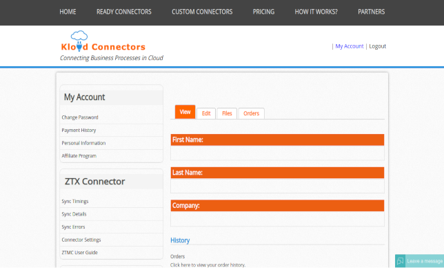 Kloud Connectors Dashboard